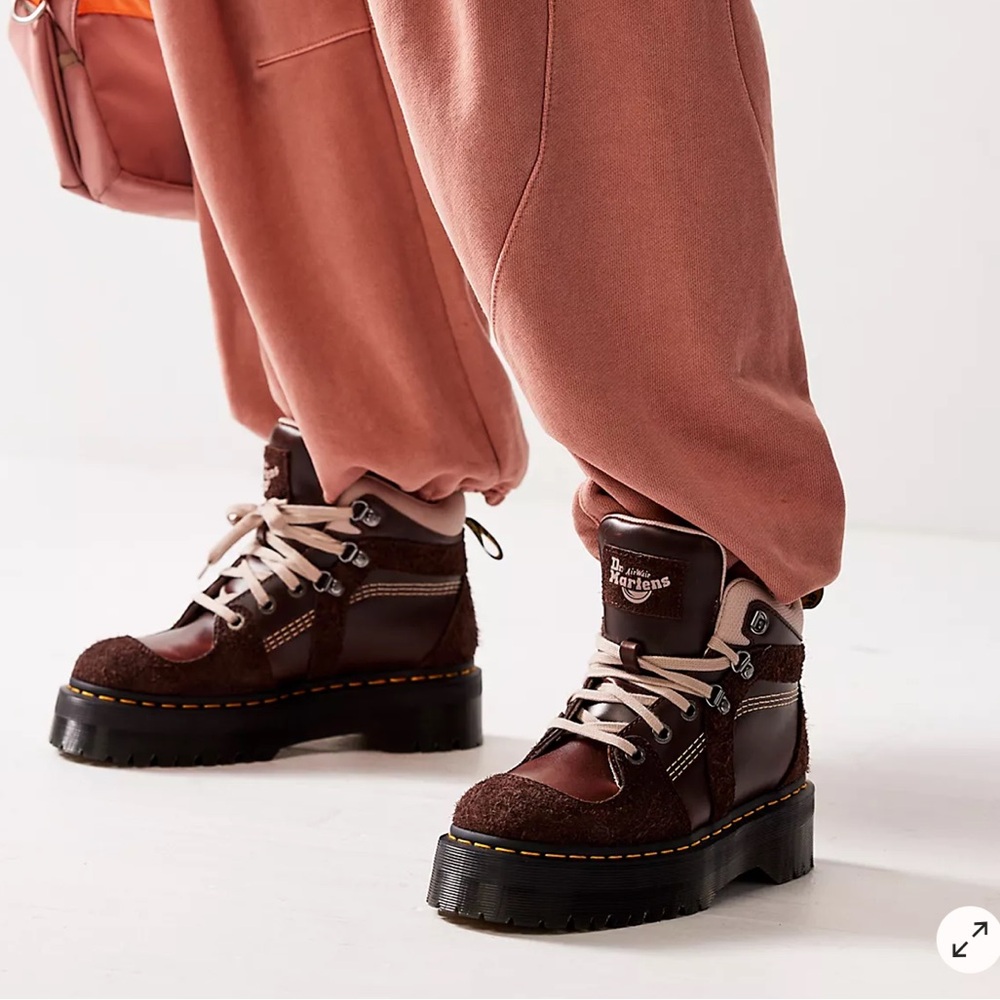 Dr. Martens Zuma Hiker Leather & Suede Hiker Style Boots in Brown Size 8